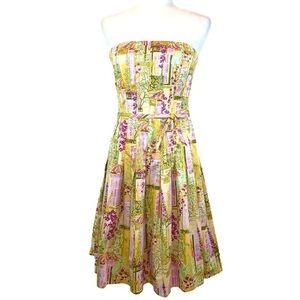 Kay Unger NY size 6 yellow sateen sleeveless dress